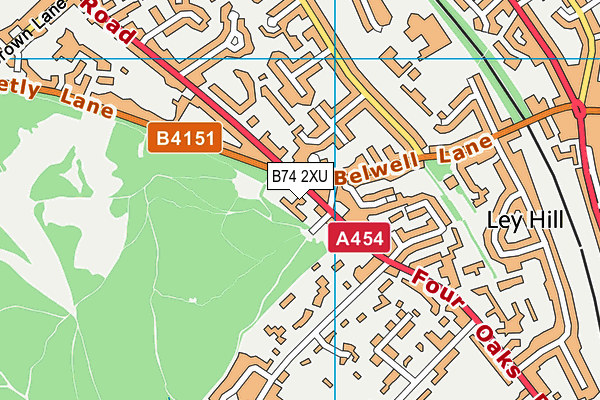 B74 2XU map - OS VectorMap District (Ordnance Survey)
