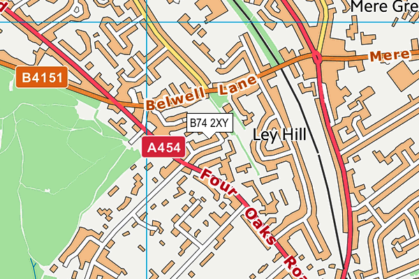 B74 2XY map - OS VectorMap District (Ordnance Survey)