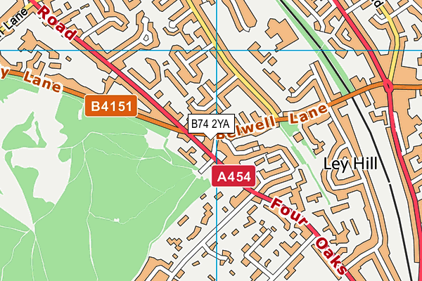 B74 2YA map - OS VectorMap District (Ordnance Survey)