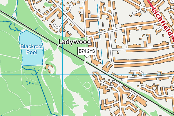 B74 2YS map - OS VectorMap District (Ordnance Survey)