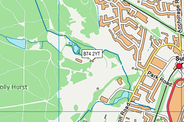 B74 2YT map - OS VectorMap District (Ordnance Survey)