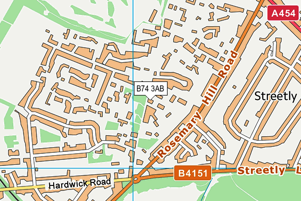 B74 3AB map - OS VectorMap District (Ordnance Survey)
