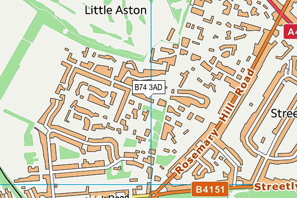 B74 3AD map - OS VectorMap District (Ordnance Survey)