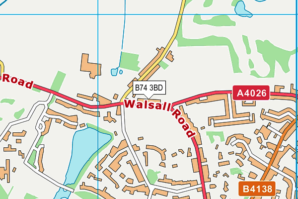 B74 3BD map - OS VectorMap District (Ordnance Survey)