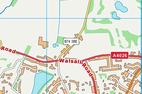Little Aston Primary Academy map (B74 3BE) - OS VectorMap District (Ordnance Survey)
