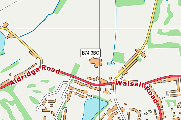 B74 3BG map - OS VectorMap District (Ordnance Survey)