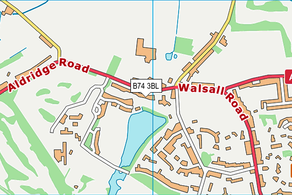 B74 3BL map - OS VectorMap District (Ordnance Survey)