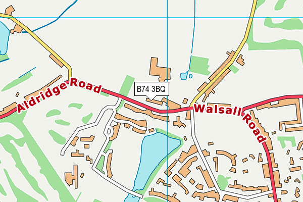 B74 3BQ map - OS VectorMap District (Ordnance Survey)