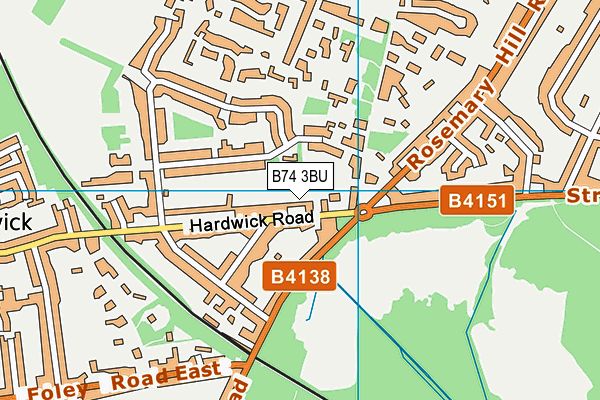 B74 3BU map - OS VectorMap District (Ordnance Survey)