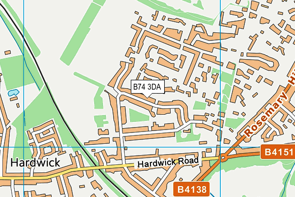 B74 3DA map - OS VectorMap District (Ordnance Survey)