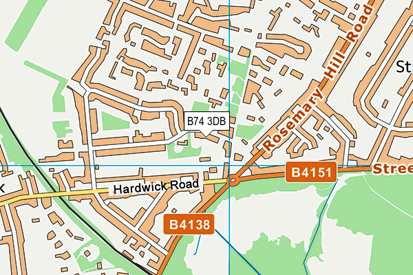 B74 3DB map - OS VectorMap District (Ordnance Survey)
