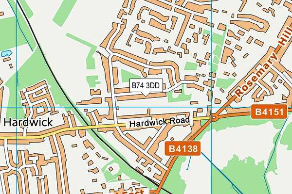 B74 3DD map - OS VectorMap District (Ordnance Survey)