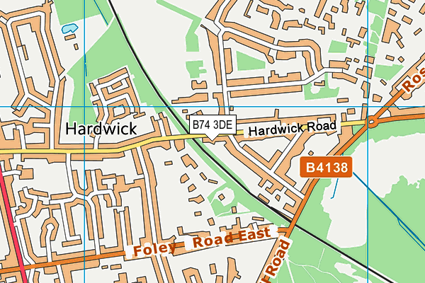 B74 3DE map - OS VectorMap District (Ordnance Survey)