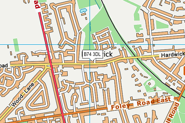 B74 3DL map - OS VectorMap District (Ordnance Survey)