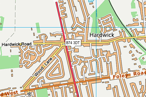 B74 3DT map - OS VectorMap District (Ordnance Survey)