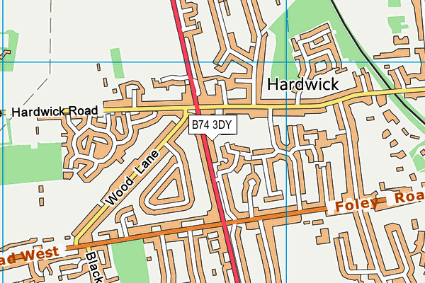 B74 3DY map - OS VectorMap District (Ordnance Survey)