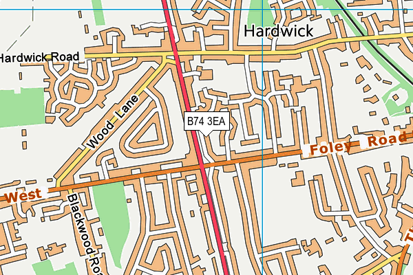 B74 3EA map - OS VectorMap District (Ordnance Survey)