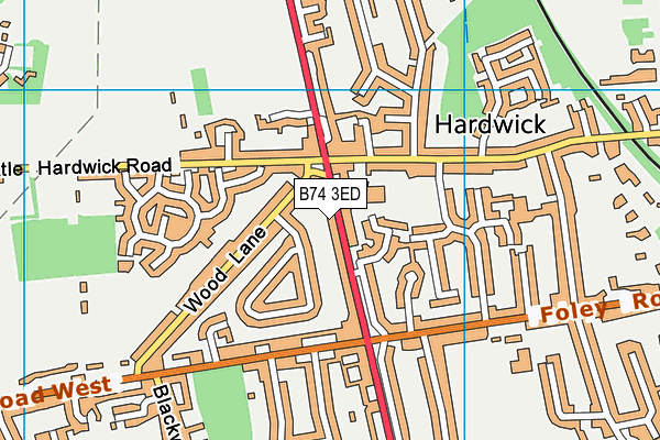 B74 3ED map - OS VectorMap District (Ordnance Survey)