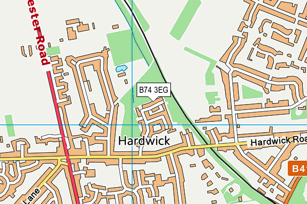 B74 3EG map - OS VectorMap District (Ordnance Survey)