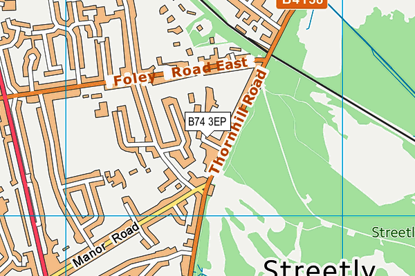B74 3EP map - OS VectorMap District (Ordnance Survey)