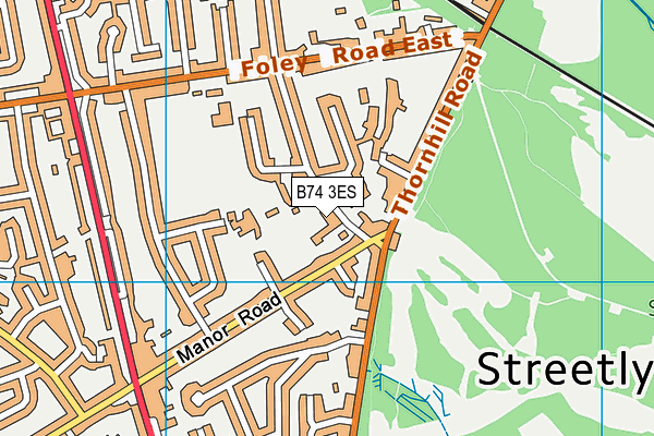 B74 3ES map - OS VectorMap District (Ordnance Survey)