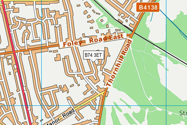 B74 3ET map - OS VectorMap District (Ordnance Survey)