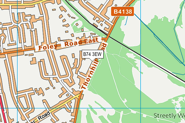 B74 3EW map - OS VectorMap District (Ordnance Survey)