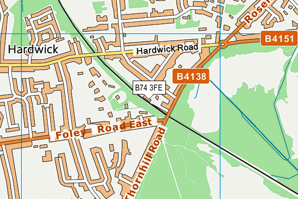 B74 3FE map - OS VectorMap District (Ordnance Survey)