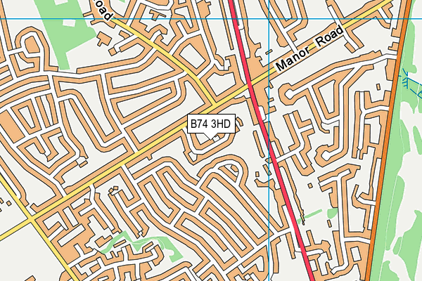B74 3HD map - OS VectorMap District (Ordnance Survey)