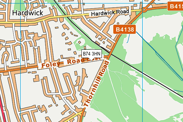 B74 3HN map - OS VectorMap District (Ordnance Survey)