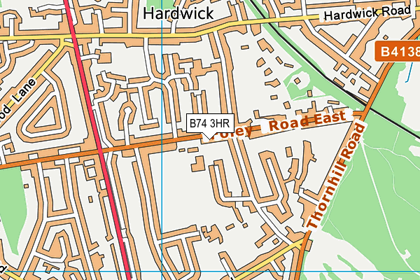 B74 3HR map - OS VectorMap District (Ordnance Survey)