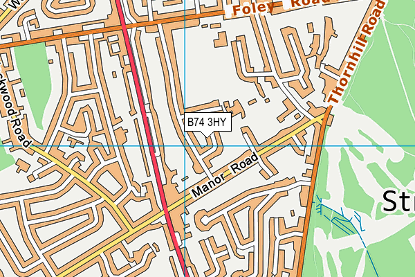 B74 3HY map - OS VectorMap District (Ordnance Survey)