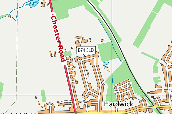 B74 3LD map - OS VectorMap District (Ordnance Survey)
