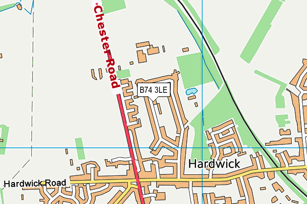 B74 3LE map - OS VectorMap District (Ordnance Survey)