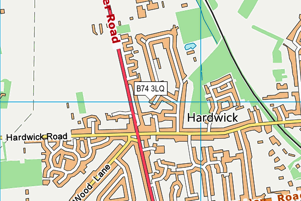 B74 3LQ map - OS VectorMap District (Ordnance Survey)