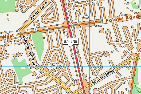 B74 3NB map - OS VectorMap District (Ordnance Survey)