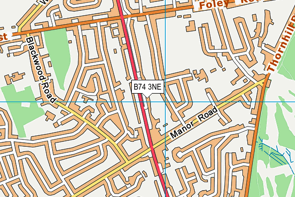 B74 3NE map - OS VectorMap District (Ordnance Survey)