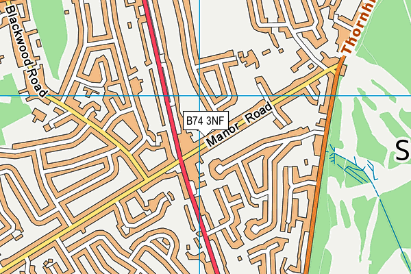 B74 3NF map - OS VectorMap District (Ordnance Survey)