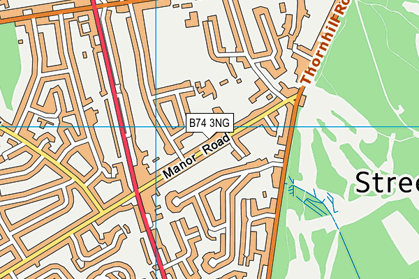 B74 3NG map - OS VectorMap District (Ordnance Survey)