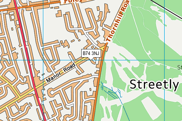 B74 3NJ map - OS VectorMap District (Ordnance Survey)