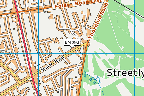 B74 3NQ map - OS VectorMap District (Ordnance Survey)