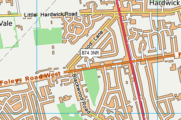 B74 3NR map - OS VectorMap District (Ordnance Survey)