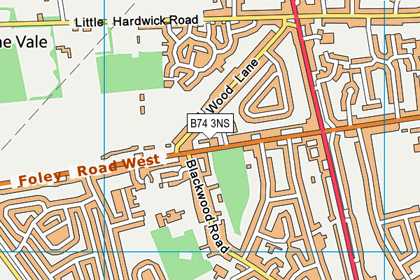 B74 3NS map - OS VectorMap District (Ordnance Survey)