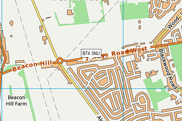 B74 3NU map - OS VectorMap District (Ordnance Survey)