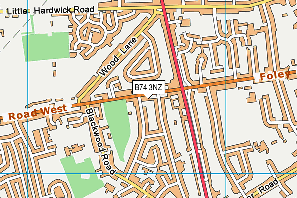 B74 3NZ map - OS VectorMap District (Ordnance Survey)