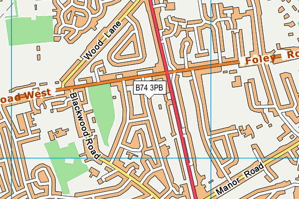 B74 3PB map - OS VectorMap District (Ordnance Survey)