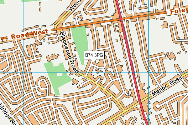 B74 3PG map - OS VectorMap District (Ordnance Survey)