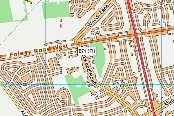 B74 3PH map - OS VectorMap District (Ordnance Survey)