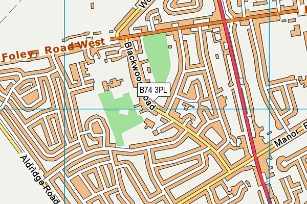 St Anne's Catholic Primary School, Streetly map (B74 3PL) - OS VectorMap District (Ordnance Survey)