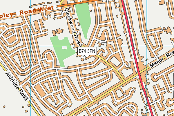 B74 3PN map - OS VectorMap District (Ordnance Survey)